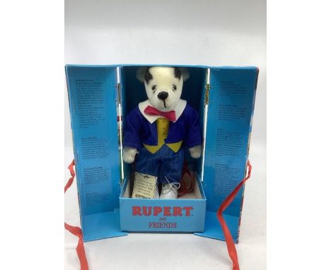 Merrythought British Boxed Rupert and friends mohair toy Bill Badger &nbsp;c 9&rdquo; tall, boxed with little labels no 197/1