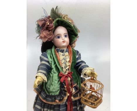Antique Bisque head doll Eden Baby, Paris ; Made by Fleischmann &amp; Bloedel 18&rdquo; BeBe child doll. Bisque head doll on 