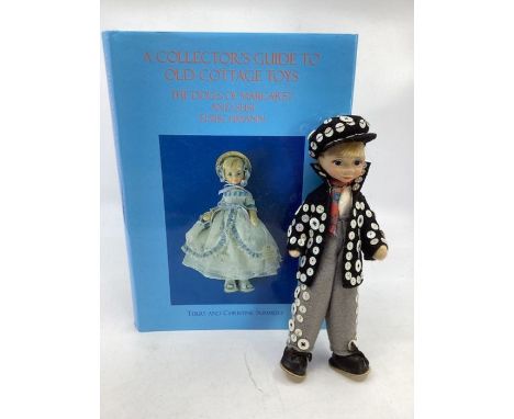 Vintage old cottage doll and a collectors Hard back pictorial guide Guide to old cottage dolls ; Fleischmann, first issue and