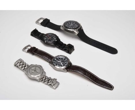 A group of four gentleman's fashion wristwatchesIncluding: An Adidas stainless steel Adventure quartz chronograph, 38mm; a Ci