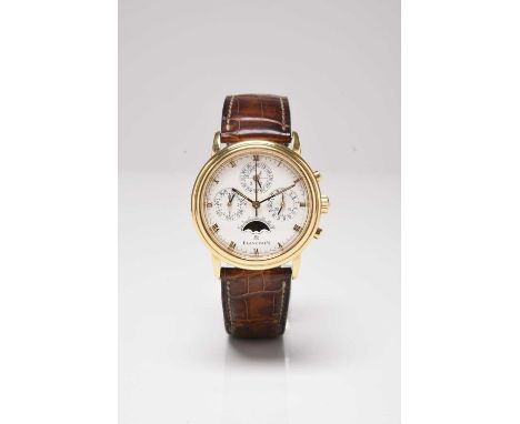 Blancpain: A gentleman's 18ct gold perpetual calendar chronograph wristwatchModel: VilleretReference: 1158-1542-55Date: 2000M