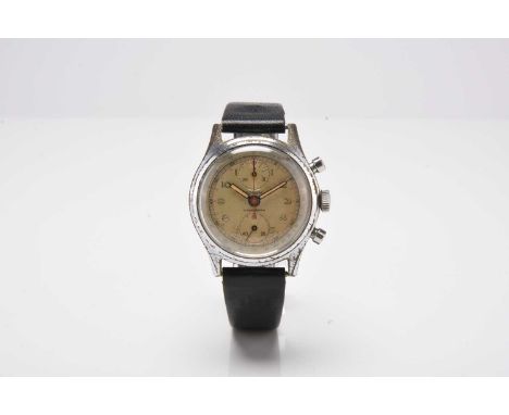 Rodana: A gentleman's chromium plated Verical Chronograph wristwatch Date: Circa 1940 Movement: Jewelled manual wind Dial: Si