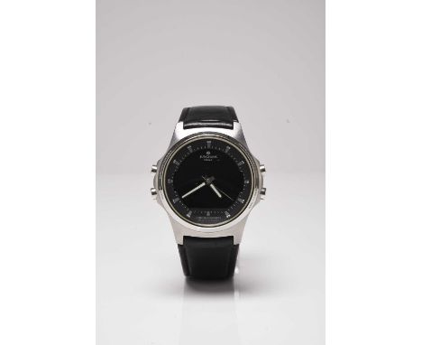 Junghans: A gentleman's stainless steel chronograph wristwatchModel: Apollo Mega Reference: 54/4323.406Date: UnknownMovement: