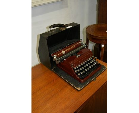 Bar-Let portable typewriter, metal case, width 29cm.
