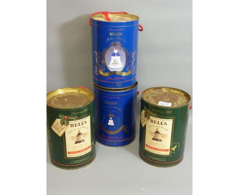 Four limited edition Bells Scotch Whisky decanters - Christmas 1990 x 2 and Princess Eugene and Princess Beatrice (4)