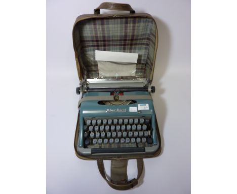 Vintage 'Blue Bird' portable typewriter