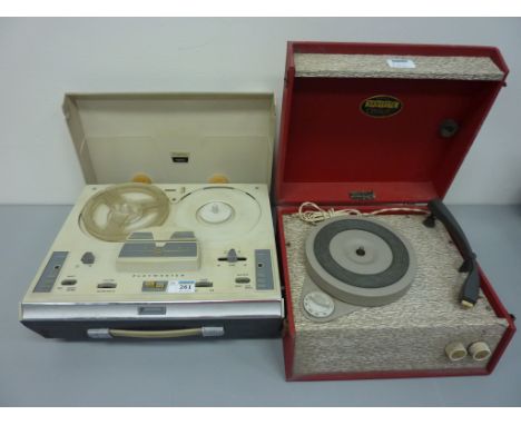 Dansette 'Popular' record player and a Fidelity Playmaster reel to reel tape recorder (2)