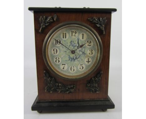Late 19th century French rosewood cased bracket clock, H18cm 