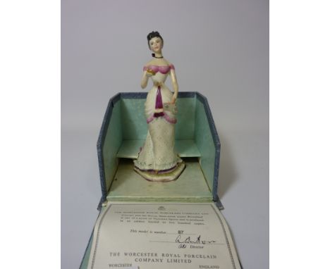 Limited edition Royal Worcester figure 'Rosalind' from the Victorian Series modelled by Ruth Esther van Ruyckevelt, no. 87/ 5
