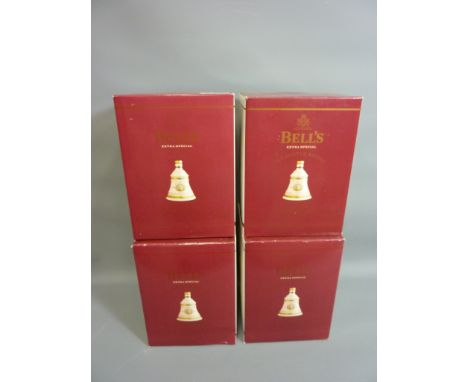 Four limited edition Bells Christmas Scotch Whisky decanters 2000