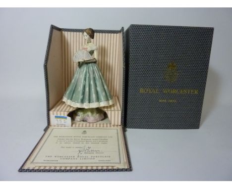 Limited edition Royal Worcester figure 'Caroline' from the Victorian Series modelled by Ruth Esther van Ruyckevelt, no. 61/ 5