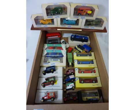 'The Corgi Great British Van Collection' and various die cast model vehicles in one box