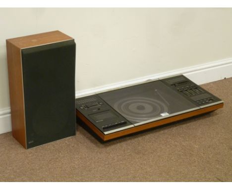 Bang & Olufsen Beocenter 2002 music centre with turntable and cassette player and B&O Beovox S30 speaker