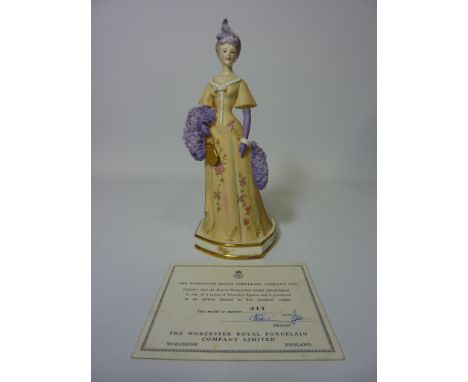 Limited edition Royal Worcester figure 'Madelaine' from the Victorian Series modelled by Ruth Esther van Ruyckevelt, no. 411/