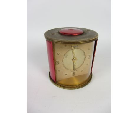 Jaeger cylindrical 8 day alarm clock 5cm high