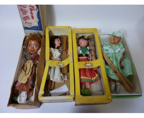 Pelham puppets - Gretel, Ballet Dancer and Gypsy boxed and a fairy puppet