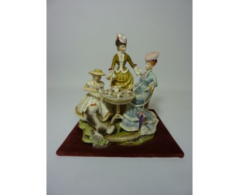 Limited edition Royal Worcester figure group 'The Tea Party' from the Victorian Series modelled by Ruth Esther van Ruyckevelt