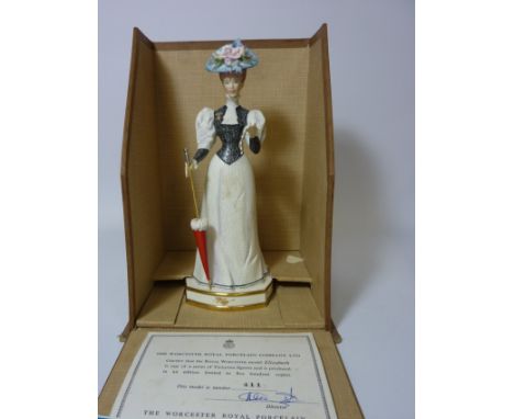Limited edition Royal Worcester figure 'Elizabeth' from the Victorian Series modelled by Ruth Esther van Ruyckevelt, no. 411/