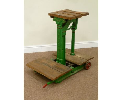 John White & Son of Auchtermuchty cast iron and wood weighing scales