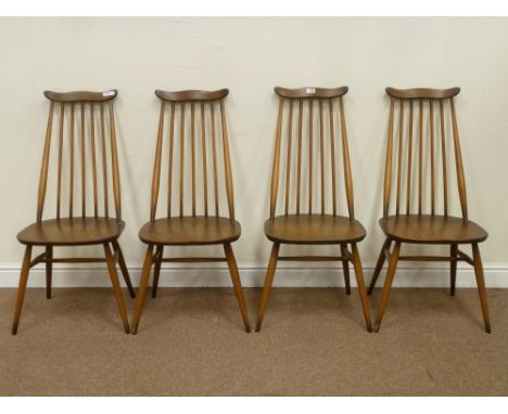 Set four Ercol elm and beech 'Goldsmith Windsor' chairs