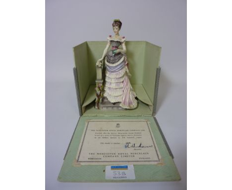 Limited edition Royal Worcester figure 'Louisa' from the Victorian Series modelled by Ruth Esther van Ruyckevelt, no. 264/500