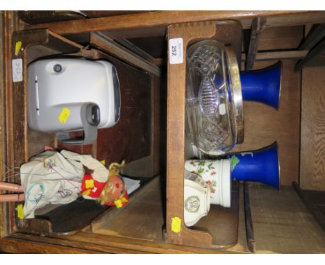 A Raphael Tuck & Sons 'Worthington' Ale match holder, a pair of blue ground vases, a Polaroid camera and other collectables (