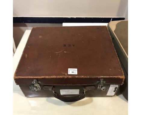 TWO VINTAGE TRAVEL CASESincluding shoe stretchers etc 