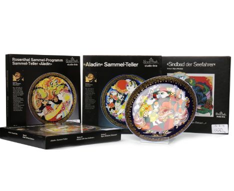 FOUR ROSENTHAL STUDIO-LINIE COLLECTOR'S PLATEScomprising three  'Aladin' plates: motif 1 'Aladin and the Magic Lamp', motif 2