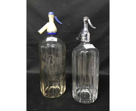 TWO VINTAGE SODA SYPHONSfor Schweppes and Barr