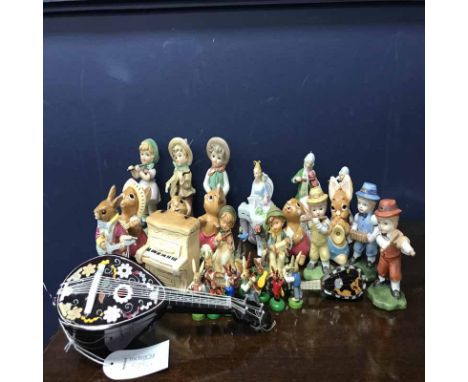 ROYAL DOULTON FIGURE OF 'MR BUNNYBEAT' along with a collection of Pendelfin rabbits playing musical instruments, a collection