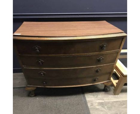 MAHOGANY BOW FRONT CHEST 