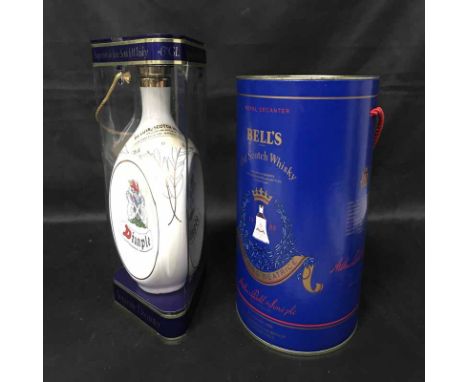 LOT OF BELLS DECANTERS AND A DIMPLE DECANTER (10)