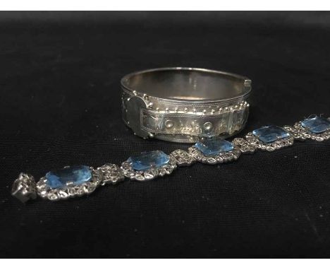 MARCASITE BRACELETand a Victorian bangle 
