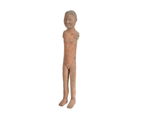 A CHINESE MALE STICK FIGURE, HAN DYNASTY (206BC-220 AD)

the typically armless body, with individualised expression on the ro