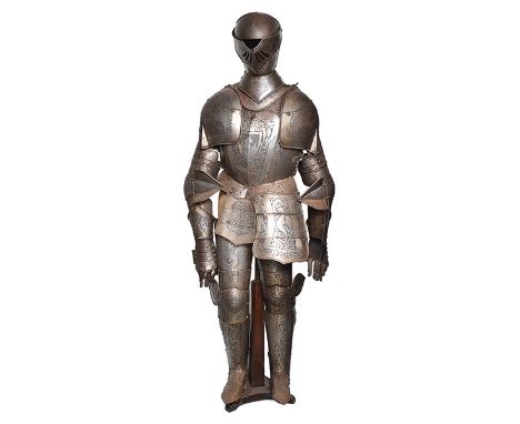 A SUIT OF ARMOUR IN THE 16TH CENTURY STYLE, POSSIBLY FRENCH, CIRCA 1900
inscribed ÔNicolo Da Ponte,Õ 182.5cm high, some compo