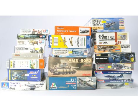 A group of 20 Plastic Model Kits comprising Italeri B-17 Fortress Mk.I, Meng AMX-30B2 French Main Battle Tank, Hasegawa Messe