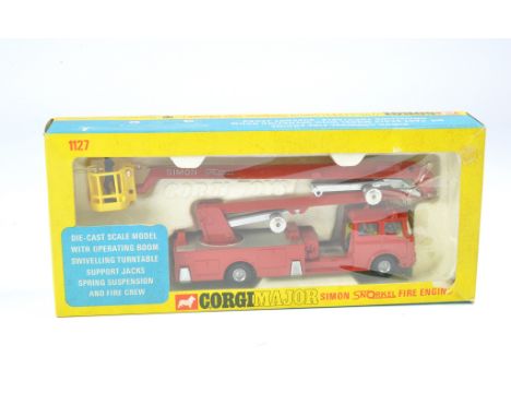 Corgi No. 1127 Simon Snorkel Fire Engine. Excellent with no obvious sign of wear in fair to good box, repair to cellophane. 