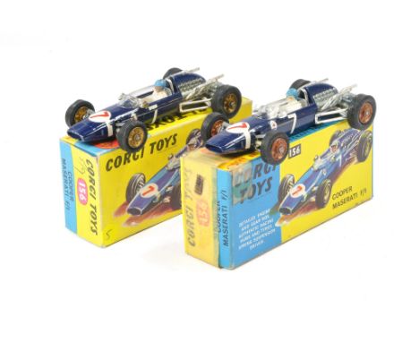 Corgi No. 156 Cooper Maserati F1 Racing Car. One is excellent with little sign of wear, the other good, with some rubs and ch