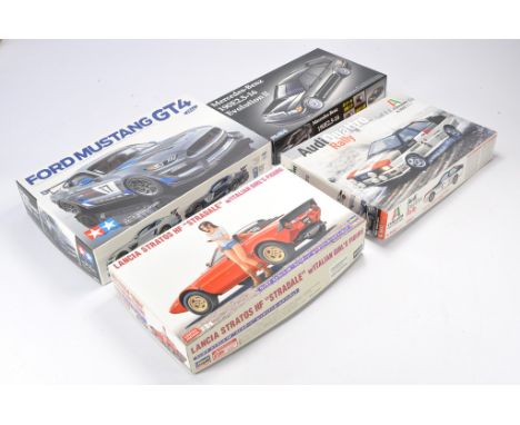 A group of 1/24 scale Model Cars and Racing Kits comprising Fujimi Mercedes-Benz 190E2.5-16 Evp;itopm II, Italeri Audi Quattr