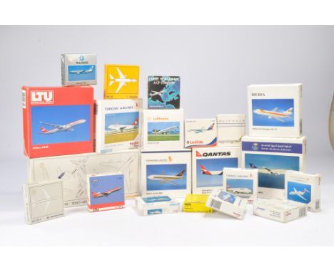 A group of Diecast Model Aircraft from Schabak and Herpa in scales of 1:600 and 1:500 issues in various airline liveries as s