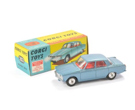 Corgi No. 252 Rover 2000. Blue with red interior. Very good to excellent, the odd speck and mark. In generally excellent box,