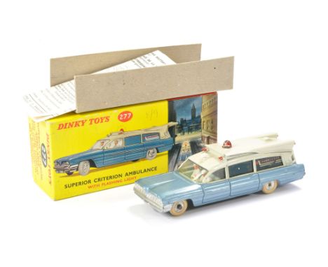 Dinky No. 277 Superior Criterion Ambulance with Flashing Light. Generally good to very good, some more notable scuffs and min