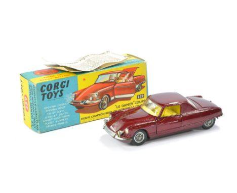 Corgi No. 259 Le Dandy Coupe. Dark Maroon with lemon interior. Excellent with little or no sign of wear. In generally excelle