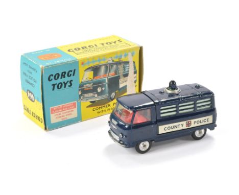 Corgi No. 464 Commer Police Van with Flashing light. Generally very good, some very minor signs of wear. Battery compartment 