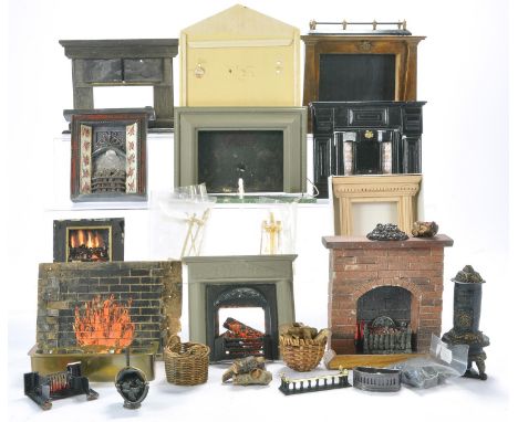 Dolls House 1:12 Scale Miniature Fire Places and accessories. Fair to good condition some show signs of use in display. 