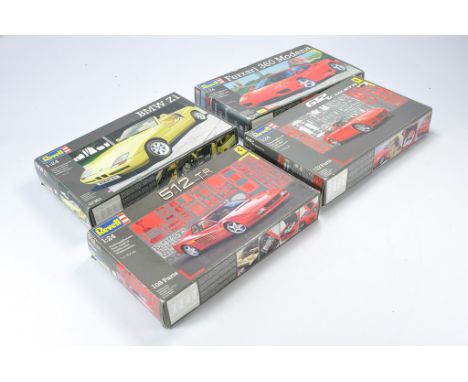 A group of 1/24 scale Model Cars and Racing Kits comprising Revell BMW Z1, Revell Ferrari 360 Modena, Revell 612 Scaglietti, 