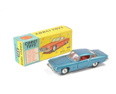 Corgi No. 241 Ghia L.6.4. Blue with red interior. Very good, some super detailing to door handles, some specks and minor rubs