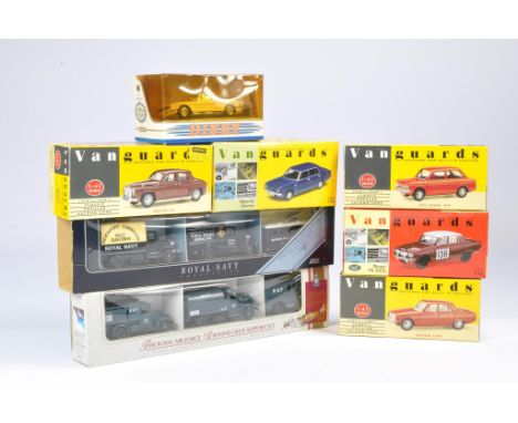 A group of 5 Vanguards in 1:43 Scale to include 1) Morris Marina, 2) Red Hillman Imo, 3) Rover P4, 4) Rover P6 2000, 5) Red R