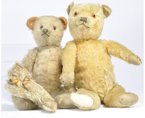 Trio of Vintage Teddy Bears comprising of  golden mohair Pedigree bear 20"(51cm), Steiff floppy Zotty lying and sleeping bear