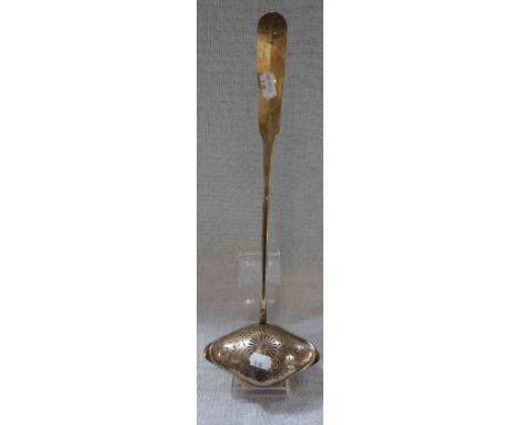 CHRISTOFLE: A white metal ladle, with a pierced hinged lid